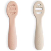 Cuillères bébé en silicone 1er âge "Rose Blush" (6 mois et +)