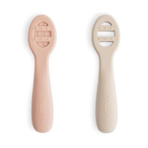 Cuillères bébé en silicone 1er âge "Rose Blush" (6 mois et +)