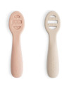 Cuillères bébé en silicone 1er âge "Rose Blush" (6 mois et +)