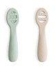 Cuillère bébé en silicone 1er âge "Vert Menthe / Sable" (6 mois et +)