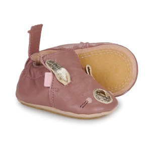 Chaussons bébé en cuir My Blublu "Lapinou Rose" Easy Peasy