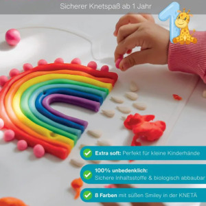 Kit de pâte à modeler 4 couleurs (4 pots) Kneta