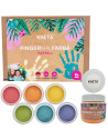 Set de peintures à doigt "Pastel" (6 pots de 150 ml) Kneta