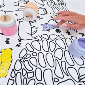 Set de peintures à doigt "Pastel" (6 pots de 150 ml) Kneta