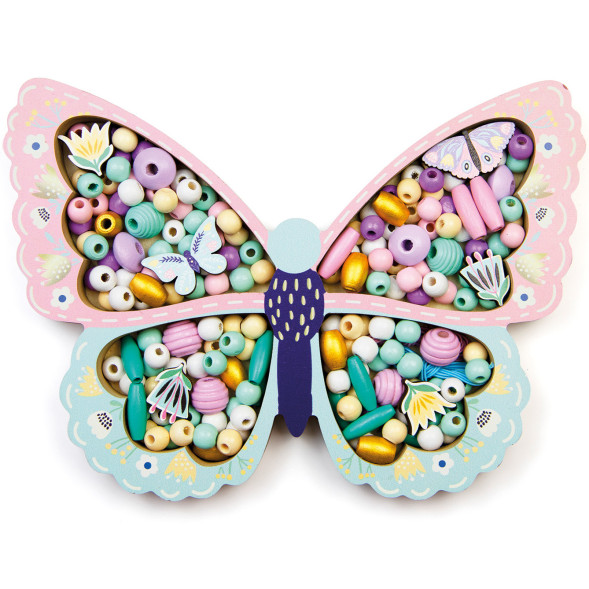 Coffret de perles en bois "Papillon" (194 perles)