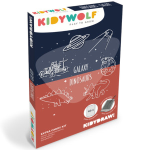 Recharge de dessins pour KIDYDRAW-MINI "Dinosaures" et "Galaxie" KIDYWOLF