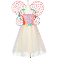 Déguisement enfant "Robe Flora de Fée avec ailes" (5-7 ans)