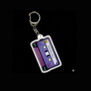 Porte-clé réfléchissant Lumibuddy "Cassette" Rainette