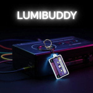 Porte-clé réfléchissant Lumibuddy "Cassette" Rainette