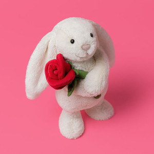 Peluche Bashful Lapin Crème & Rose (18 cm) jellycat