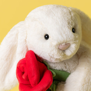 Peluche Bashful Lapin Crème & Rose (18 cm) jellycat