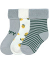 Chaussettes bébé (12-24 mois) en coton bio bouclette "Citron Bleu" Lassig