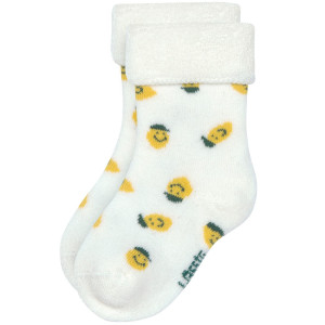Chaussettes bébé (12-24 mois) en coton bio bouclette "Citron Bleu" Lassig