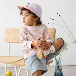 Chaussettes bébé (12-24 mois) en coton bio bouclette "Cerise Pêche" Lassig