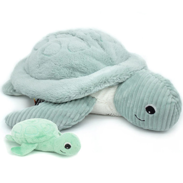 Peluche Ptipotos Tortue Maman + Bébé "Menthe" (50 cm)