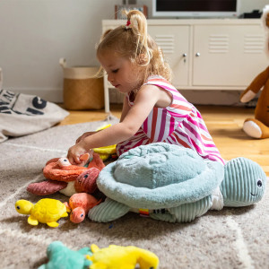 Peluche Ptipotos Tortue Maman + Bébé "Menthe" (50 cm) Deglingos