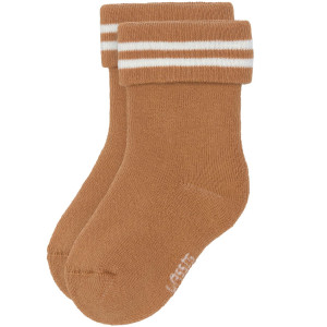 Chaussettes bébé (12-24 mois) en coton bio bouclette "Rayures Kaki Caramel" Lässig