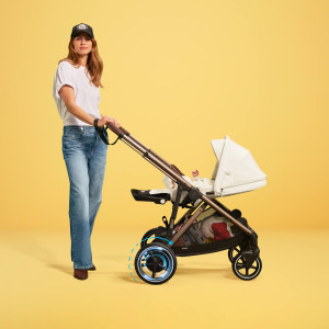  Poussette eGazelle S châssis taupe "Moss Green" Cybex