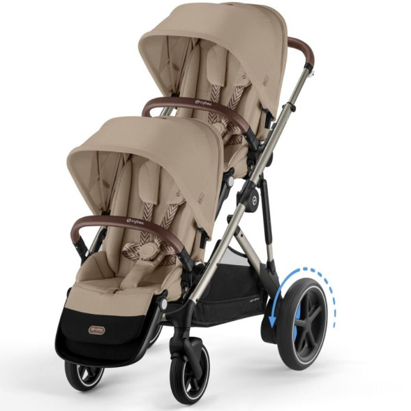  Poussette électrique e-Gazelle S "Almond Beige" + Second Siège