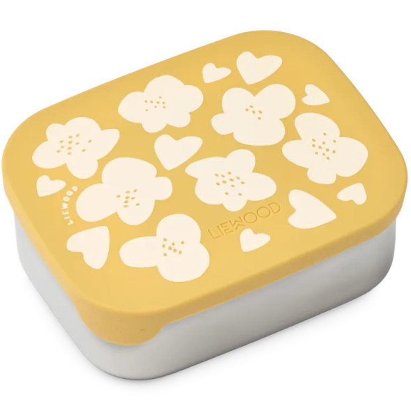 Boîte Lunchbox en inox et silicone Arthur "Flower Lemon yellow"