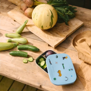 Boîte Lunchbox en inox et silicone Arthur "Fun Beach blue"