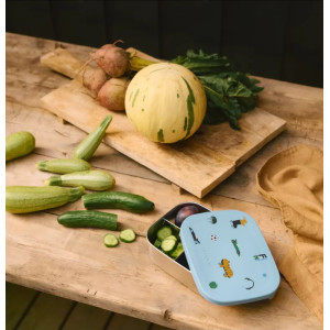 Boîte Lunchbox en inox et silicone Arthur "Fun Beach blue"