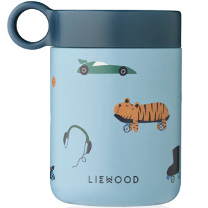 Boîte repas Thermos en inox Kian "Fun Beach Blue" (350 ml) Liewood