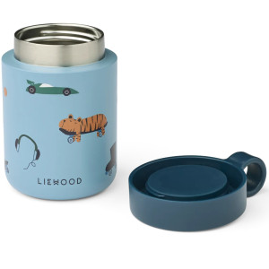 Boîte repas Thermos en inox Kian "Fun Beach Blue" (350 ml) Liewood