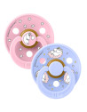Tétines symétriques en caoutchouc naturel (0-6 mois) "Moomin Parme Rose" Bibs