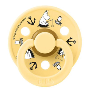 Tétines symétriques en caoutchouc naturel (0-6 mois) "Moomin Jaune Menthe"Bibs