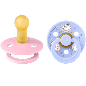 Tétines symétriques en caoutchouc naturel (6-18 mois) "Moomin Parme Rose" Bibs