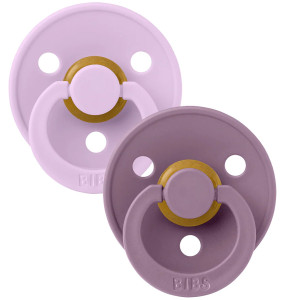 Tétines symétriques en caoutchouc naturel (6-18 mois) "Violet/Mauve" Bibs