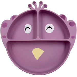 Assiette compartimentée avec ventouse en silicone "Mrs. Peacock" Trixie