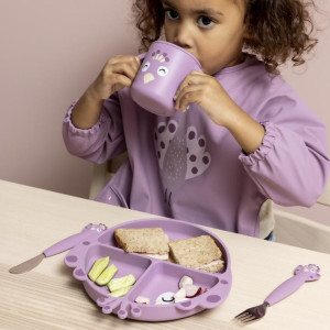 Assiette compartimentée avec ventouse en silicone "Mrs. Peacock" Trixie