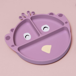Assiette compartimentée avec ventouse en silicone "Mrs. Peacock" Trixie