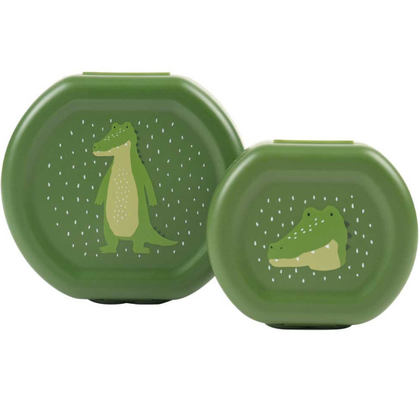 Boîtes à goûter à clip "Mr Alligator" (x2)