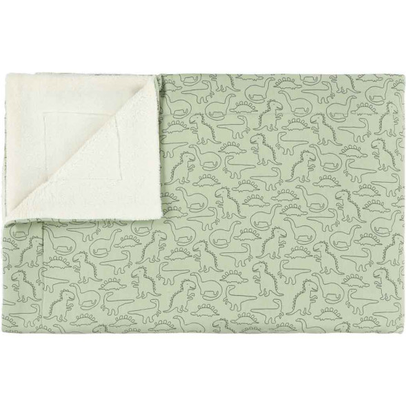Couverture bébé en coton bio et polaire "Daring Dino" (75 x 100 cm)