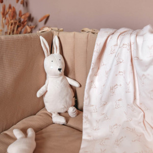 Couverture bébé en coton bio et polaire "Rosy Rabbit" (75 x 100 cm) Trixie