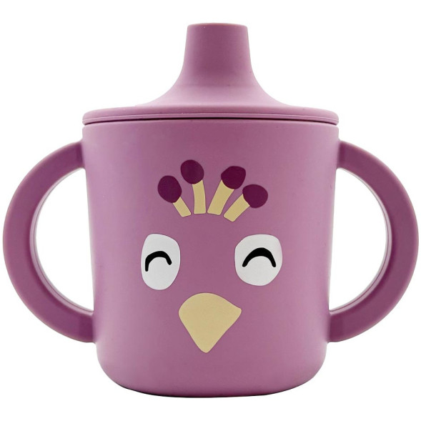 Tasse d'apprentissage à bec et anses en silicone "Mrs Peacock" Trixie