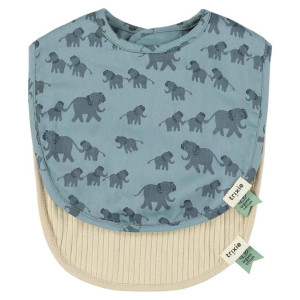Bavoirs naissance en coton bio "Enchanting Elephant" (x2) Trixie