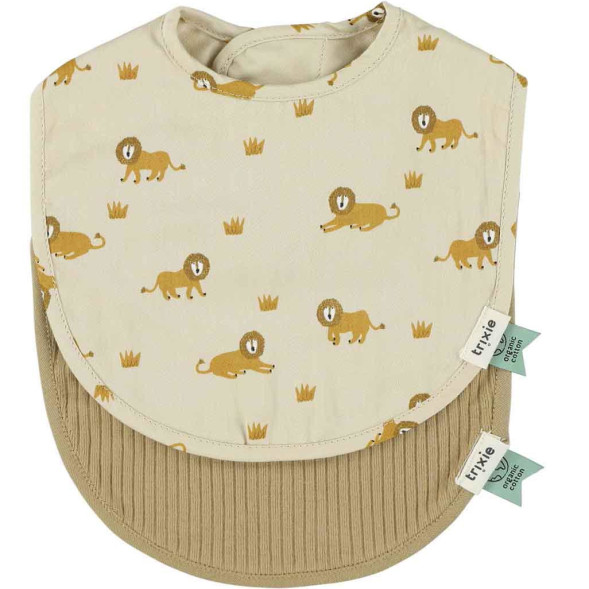 Bavoirs naissance en coton bio "Lively Lion" Trixie