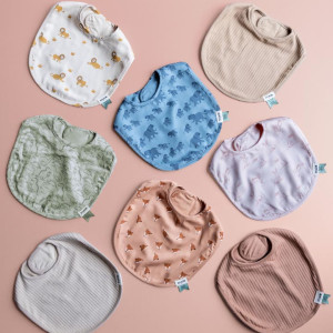 Bavoirs naissance en coton bio "Rosy Rabbit" Trixie