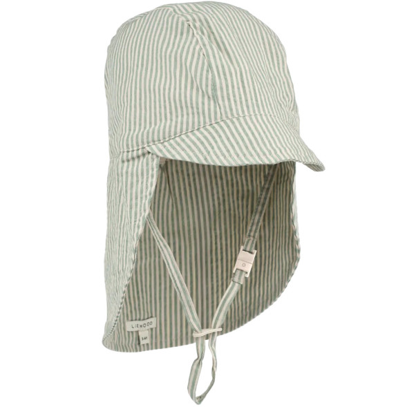 Chapeau saharienne bébé en coton bio Cecilia "Stripe Peppermint"