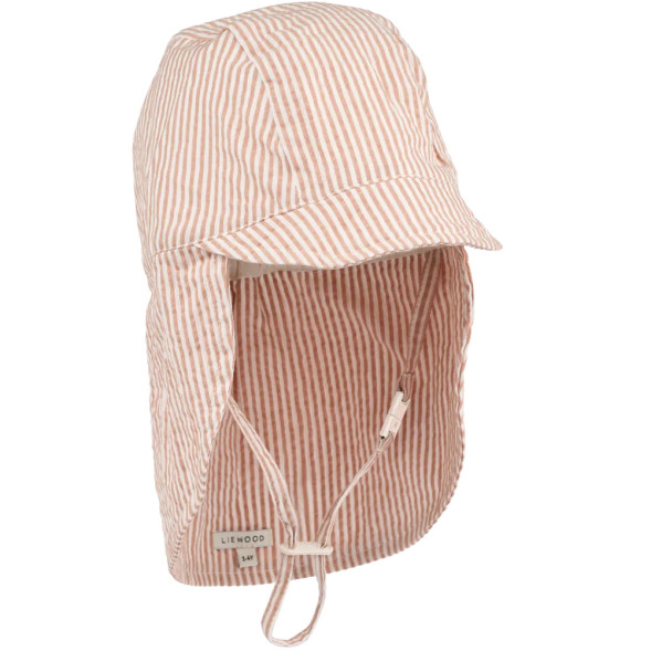 Chapeau saharienne bébé en coton bio Cecilia "Stripe Pale Tuscany"