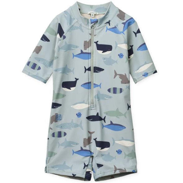 Combinaison de bain bébé Anti-UV Max "Shark Dove Blue"