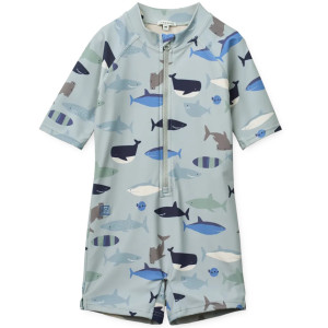 Combinaison Anti-UV bébé Max "Shark Dove Blue" Liewood
