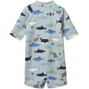 Combinaison Anti-UV bébé Max "Shark Dove Blue" Liewood