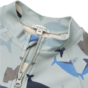 Combinaison Anti-UV bébé Max "Shark Dove Blue" Liewood