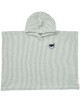Poncho de plage en coton bio gaufré Paco "Stripe Peppermint"