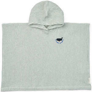 Poncho de plage enfant en coton bio Paco "Stripe Peppermint" LIewood